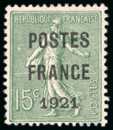 1921, Préoblitéré Type Semeuse lignée 15 centimes