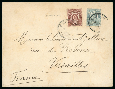 Eldama: 1900 (Oct 4) Envelope to France with 1898-1902 2a and 3a tied by Eldama double circle ds