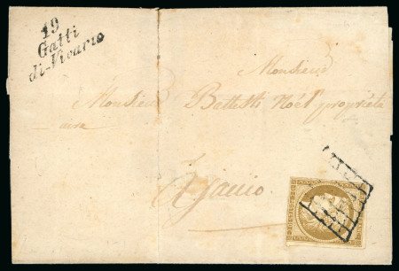 Stamp of France » Type Cérès de 1849-1850 Lettre pour Ajaccio affranchissement Cérès 10 centimes