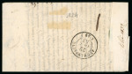 1853, Lettre affranchissement Présidence 10 centimes