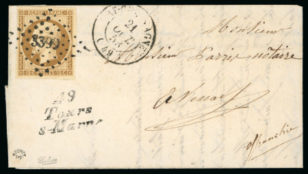 Stamp of France » Présidence de 1852 1853, Lettre affranchissement Présidence 10 centimes