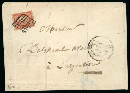 1849, Lettre pour Largentière (Ardèche) affranchissement