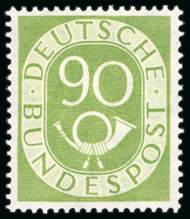Stamp of Germany 1951 Posthorn mint n.h. set of 16