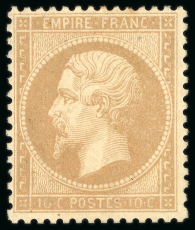 1862, Empire dentelé 10 centimes bistre Y&T n°21
