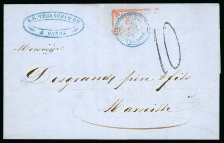 Stamp of France » Levant Français 1858, Lettre de Varna pour Marseille, non affranchie