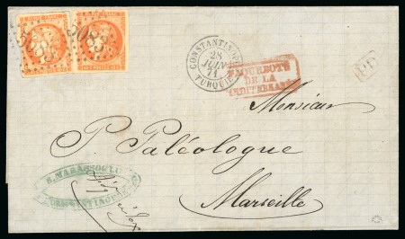 1871, Lettre de Constantinople pour Marseille avec