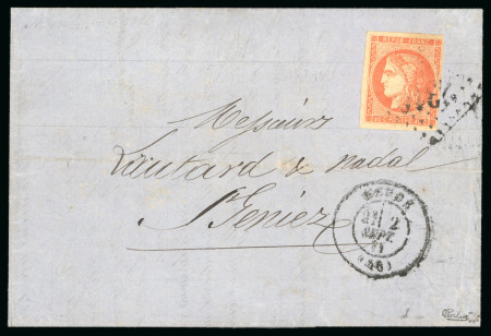 Stamp of France » Emission de Bordeaux 1871, Lettre imprimée affranchissement double port