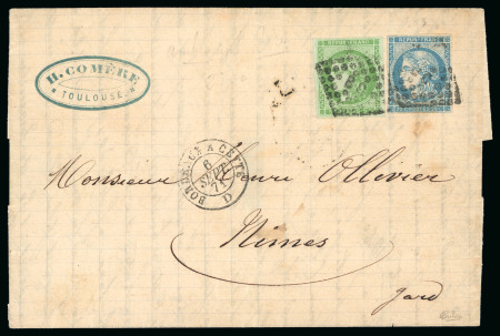 Stamp of France » Emission de Bordeaux 1871, Lettre avec rare affranchissement Émission de