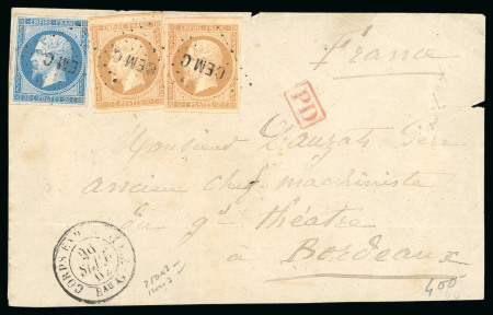 1862, Devant de lettre pour Bordeaux du Corps Expéditionnaire