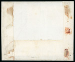 1851, 2 cr. azzurro su grigio, eccezionale blocco orizzontale di 10, margini completi o prevalentemente ampi, appena sfiorato a sinistra, su grande lettera 
