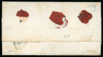 1867, 20 c. rosso indiano, coppia orizzontale con interspazio di gruppo e singolo, su lettera 