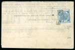 1860, 1/2 t. azzurro "Trinacria", usto su circolare