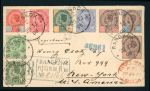 1900 Registered cover from Bangkok (26.12.00) via 