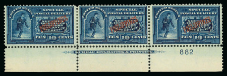 Special Delivery. Selection of 23 stamps mainly mint, including left margin arrow block of four and imprint plate strip of three