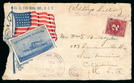Stamp of United States » U.S. Possessions » Philippines » Military Mail and Stations 1898 (June 8). Soldiers letter on pre-printed envelope with Philippine Station/San Francisco, Cal. in Cavite