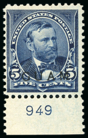 Stamp of United States » U.S. Possessions » Guam 1899 Group of six stamps from the 1900 Special Printing with GUAM overprint in black,