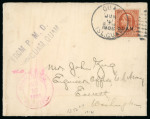 1905 (Jun 10). Envelope from the Zug correspondence sent registered to Washington, with 1899 50c