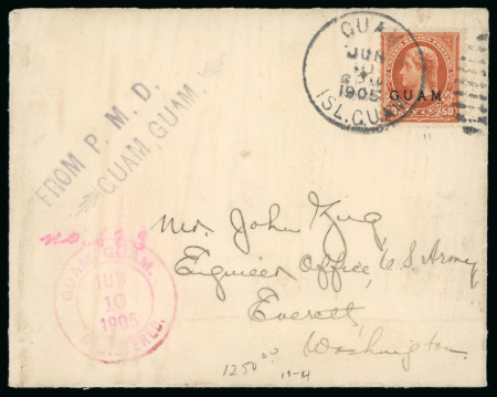 1905 (Jun 10). Envelope from the Zug correspondence sent registered to Washington, with 1899 50c