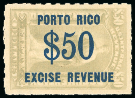 Revenues: 1901 1c to $50 Excise Revenue overprints in complete mint set, plus 1c and 10c blocks of four