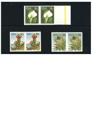 Stamp of South Africa » Union & Republic of South Africa 1974 & 1977 Flora group of three imperf. varieties