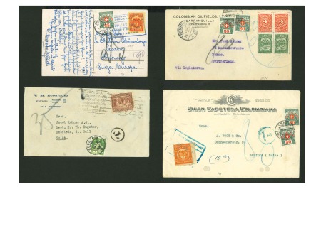 Stamp of Colombia 1921-36 Cover sent to Switzerland, with postage due stamps applied on arrival in Switzerland