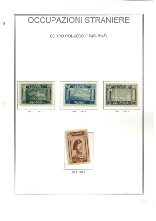 1946 Corpo Polacco : Collezione avanzata montata su 17 pagine d’album, 