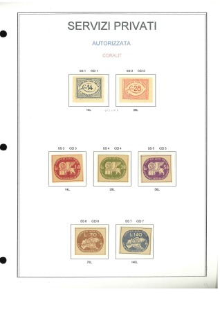 Stamp of Italy » Lotti e Collezioni Misti 1945 Servizi private autorizzati : Collezione avanzata montata su 