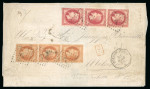 1867-70, Trio of covers with French frankings sent from Buenos Aires