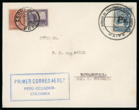 Stamp of Colombia 1925-29, Group of 9 SCADTA covers