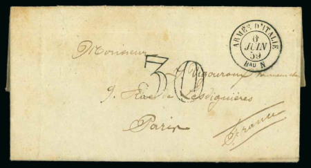 Stamp of France 1859, Lettre écrite du Champ de bataille Boffalora