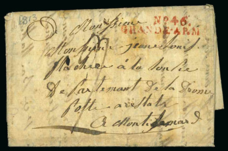 Stamp of France 1813, N°46 Grande Armée (rouge), Lettre datée du