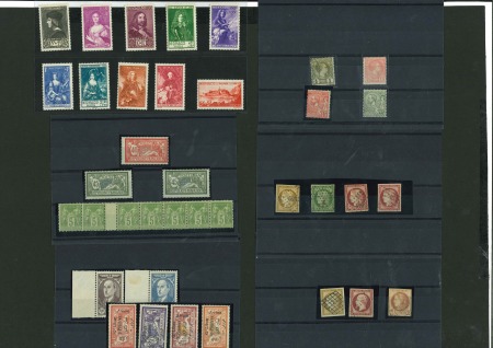 1849-1949, Sélection de timbres sur plaquettes dont