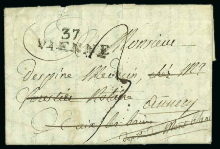 Stamp of France 1802, Lettre du 4 septembre pour Aix les Bains (département