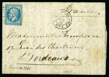 1866, Lettre de Mexico datée du 7 octobre pour Bordeaux