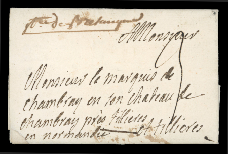 Stamp of France 1757, Guerre de 7 ans, Lettre datée du 31 décembre