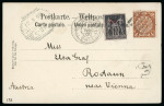 1900 (Apr 8) Picture postcard to Austria with China with China and French P.O. mixed franking