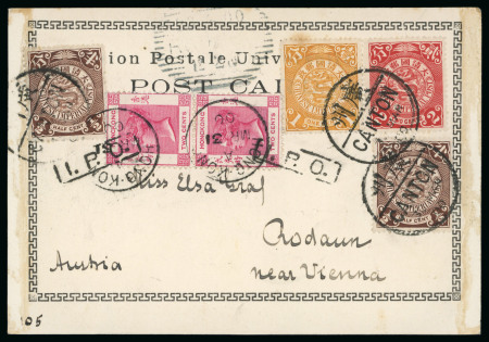 Stamp of China » Chinese Empire (1878-1949) » 1897-1911 Imperial Post 1900 (Mar 30) Picture postcard to Austria with China franking in combination with Hong Kong
