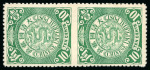1902-03 No Wmk 10c green in vertical pair imperf. between, mint n.h.