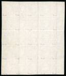 1849, Bloc de 25 Cérès 20 centimes noir sur blanc