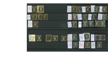 1849, Ensemble de 61 timbres 20 centimes Cérès avec