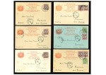 Thailand: 1900 (Jul) Group of 11 picture postcards bearing 1887 and 1894-99 overprint issues