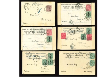 India & Burma: 1899-1900 Group of 41 picture postcards to Austria