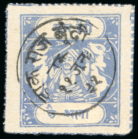 1914-41, 6a cobalt, rouletted in colour, type A, setting 14, used with neat central cds dated dated 11 January 1932, a very scarce single as Benns survey found no used examples of SG 24 setting 14 recorded (SG £150).
