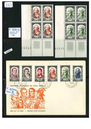 Stamp of France » Émissions à partir de 1900 1950, Lot sur la série Célébrités du XVIIIème