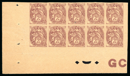 1900, Type Blanc 2 centimes, Y&T n°108c non dentelé,