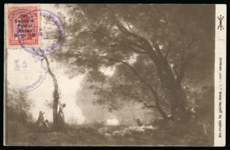 1919, 2c carmine-rose, position 3, on postcard