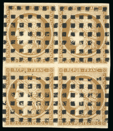 Stamp of France » Type Cérès de 1849-1850 1849, Cérès non dentelé 10 centimes bistre-brun,