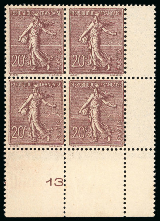 Stamp of France » Émissions à partir de 1900 1903, Semeuse lignée 20 centimes brun lilas, Y&T n°131