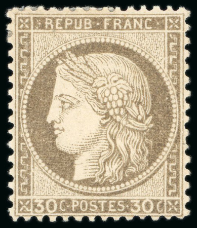 Stamp of France » Emission Cérès 1871-72 1872, Cérès dentelé 30 centimes brun, Y&T n°56
