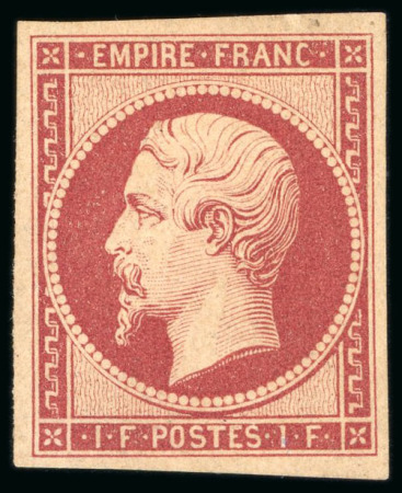 1853, Empire non dentelé 1 franc carmin, Y&T n°18d